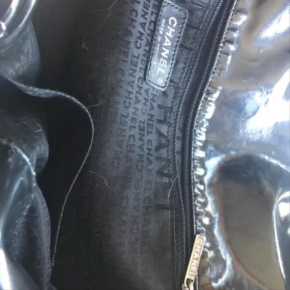 Black Chanel coco cabas XL tote/shoulder bag patent/vinyl bag retail 2.6k$ - Picture 4 of 12